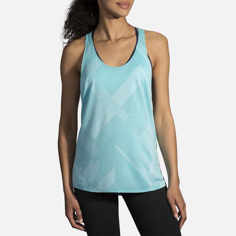 Brooks Array Womens Running Tank Top - Blue - Indonesia (ZQUK-28759)